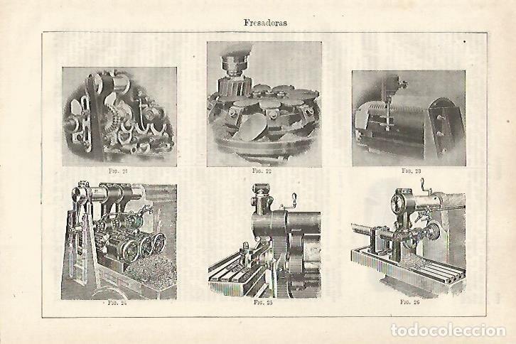 Otros art&iacute;culos de coleccionismo en papel: LAMINA ESPASA 27510: Tipos de fresadoras - Varios