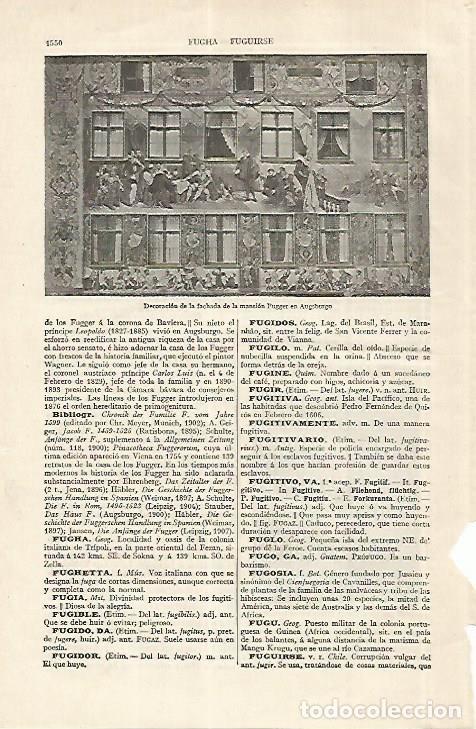 Otros art&iacute;culos de coleccionismo en papel: LAMINA ESPASA 27574: Fachada de la Mansion Fugger en Augsburgo - Varios