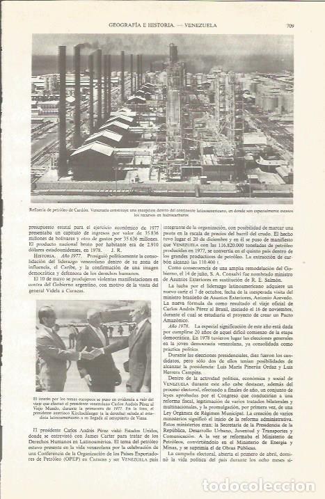 Otros art&iacute;culos de coleccionismo en papel: LAMINA ESPASA 34090: Refineria de petroleo de Cardon, Venezuela - Varios