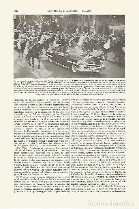 Otros art&iacute;culos de coleccionismo en papel: LAMINA ESPASA 27693: Eisenhower en Madrid en 1959 - Varios