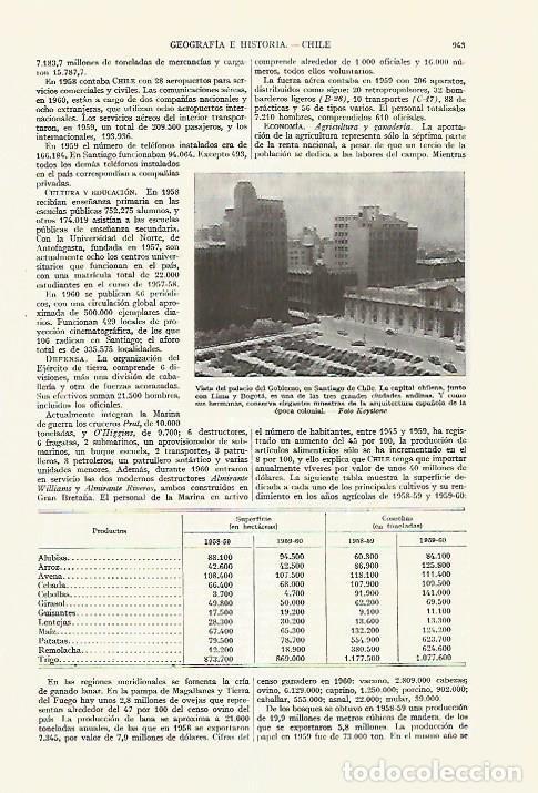 Otros art&iacute;culos de coleccionismo en papel: LAMINA ESPASA 27680: Palacio del Gobierno en Santiago de Chile - Varios