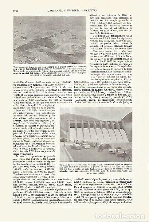 Otros art&iacute;culos de coleccionismo en papel: LAMINA ESPASA 27728: Presa de Warsak Afganistan - Varios