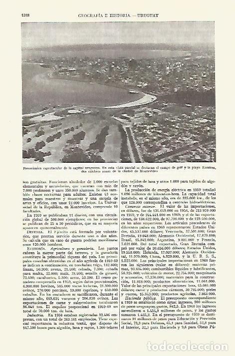 Otros art&iacute;culos de coleccionismo en papel: LAMINA ESPASA 27738: Vista de Montevideo - Varios