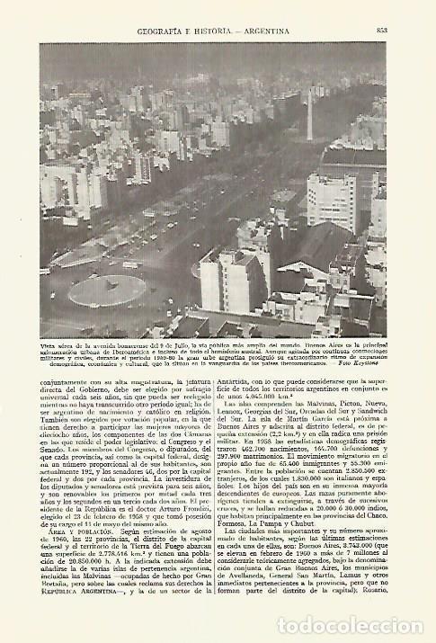 Otros art&iacute;culos de coleccionismo en papel: LAMINA ESPASA 27667: Vista aerea de la Avenida 9 de Julio de Buenos Aires - Varios