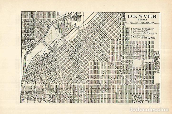 Otros art&iacute;culos de coleccionismo en papel: LAMINA ESPASA 27762: Plano de Denver - Varios