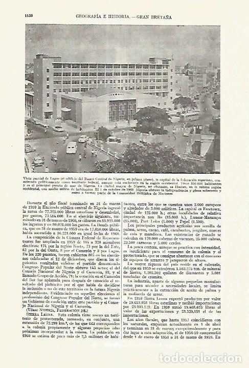Otros art&iacute;culos de coleccionismo en papel: LAMINA ESPASA 27712: Vista parcial de Lagos Nigeria - Varios
