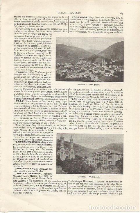 Otros art&iacute;culos de coleccionismo en papel: LAMINA ESPASA 35043: Vistas de Todtnau, Alemania - Varios