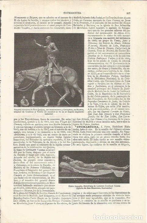 Otros art&iacute;culos de coleccionismo en papel: LAMINA ESPASA 34917: Estatua ecuestre de Don Quijote en Madrid - Varios