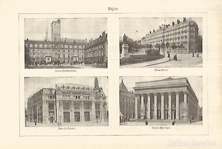 Otros art&iacute;culos de coleccionismo en papel: LAMINA ESPASA 27848: Edificios de Dijon Francia - Varios