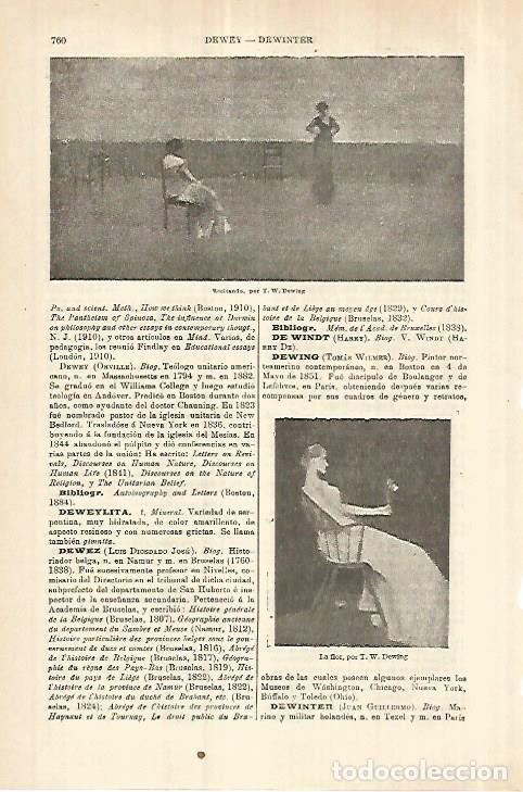 Otros art&iacute;culos de coleccionismo en papel: LAMINA ESPASA 27815: Recitandopor T. W. Dewing - Varios