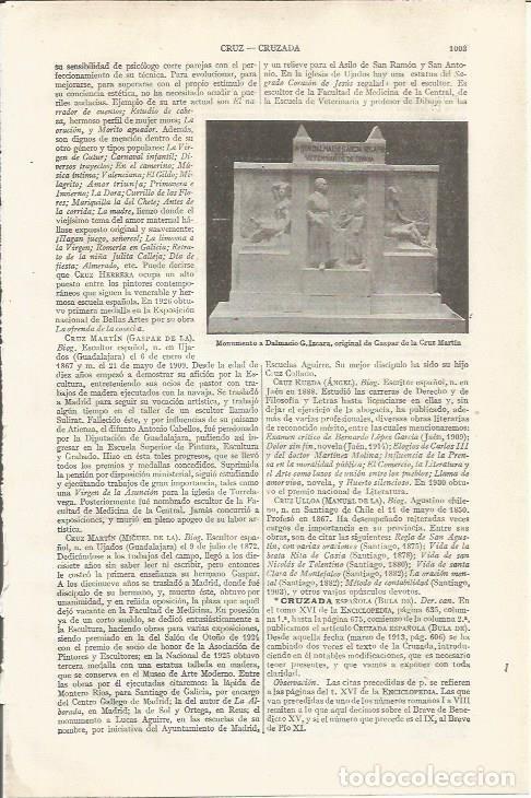 Otros art&iacute;culos de coleccionismo en papel: LAMINA ESPASA 34932: Monumento a Dalmacio G. Izcara - Varios