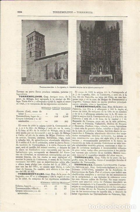 Otros art&iacute;culos de coleccionismo en papel: LAMINA ESPASA 35205: Iglesia y retablo de Torremomojon, Palencia - Varios