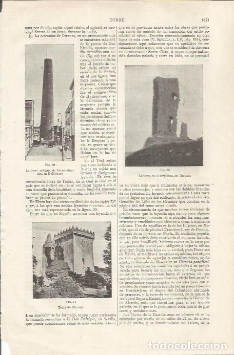 Otros art&iacute;culos de coleccionismo en papel: LAMINA ESPASA 35190: Torre de los perdigones en Baltimore - Varios