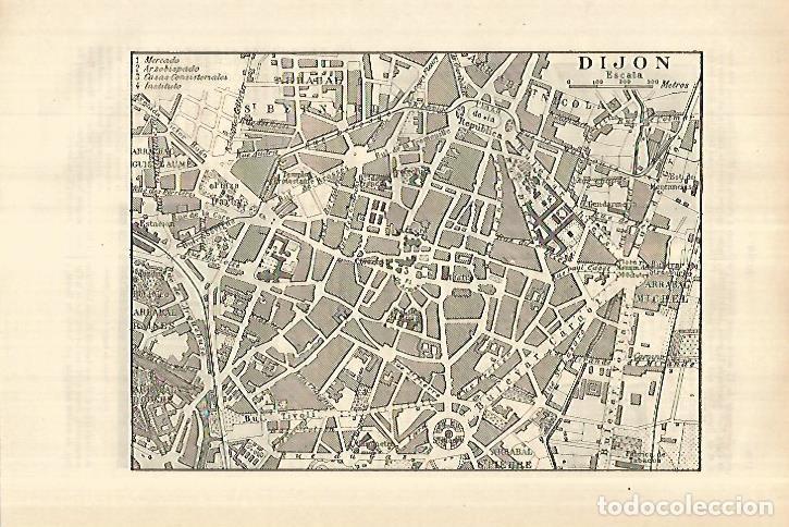 Otros art&iacute;culos de coleccionismo en papel: LAMINA ESPASA 27845: Plano de Dijon Francia - Varios