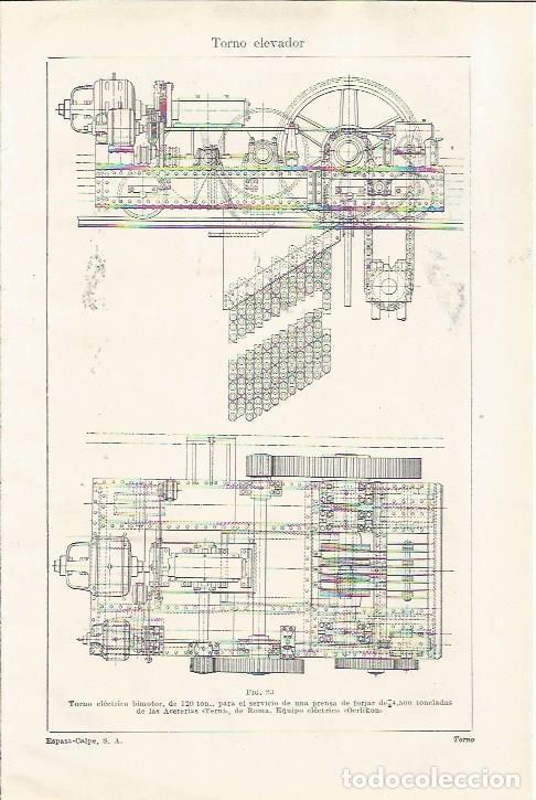 Otros art&iacute;culos de coleccionismo en papel: LAMINA ESPASA 35161: Torno elevador - Varios