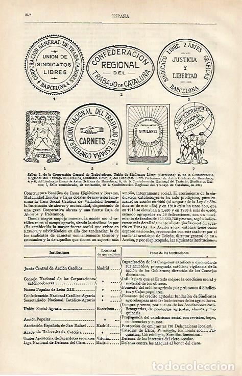 Otros art&iacute;culos de coleccionismo en papel: LAMINA ESPASA 15624: Sellos de la Corporacion General de Trabajadores - Varios