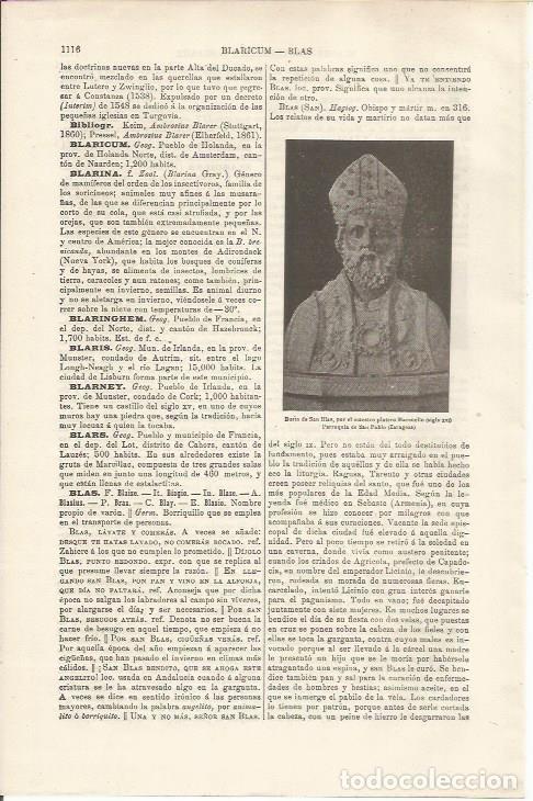 Otros art&iacute;culos de coleccionismo en papel: LAMINA ESPASA 34592: Busto de San Blas - Varios