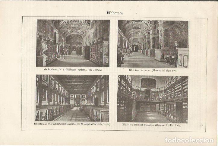 Otros art&iacute;culos de coleccionismo en papel: LAMINA ESPASA 34523: Biblioteca Vaticana y Medico Laurenziana Delciana de Florencia - Varios