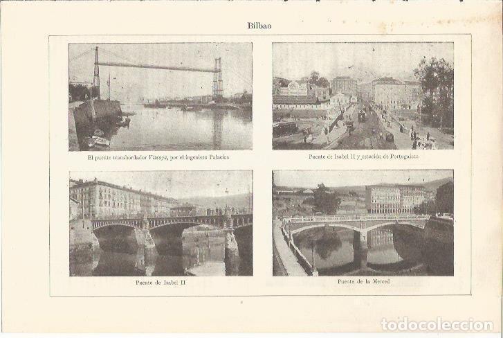 Otros art&iacute;culos de coleccionismo en papel: LAMINA ESPASA 34544: Puente de Isabel II en Bilbao - Varios