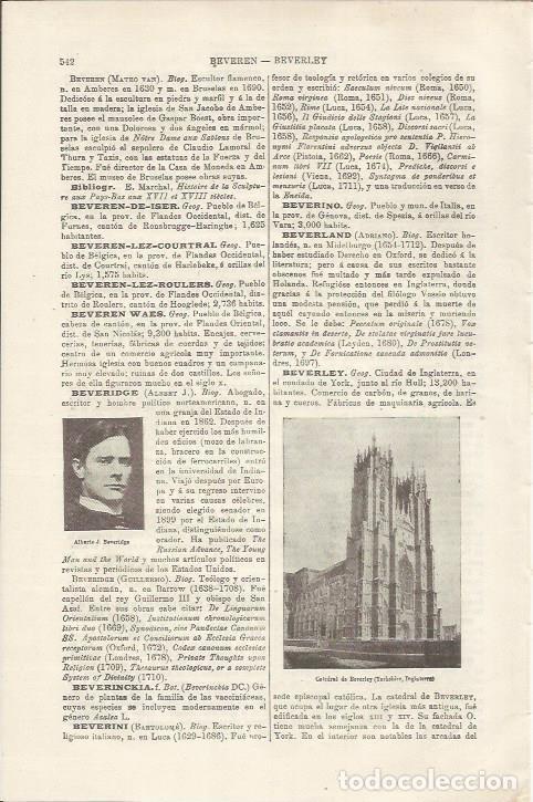 Otros art&iacute;culos de coleccionismo en papel: LAMINA ESPASA 34502: Catedral de Beverley, Inglaterra - Varios
