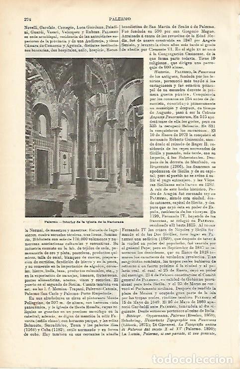 Otros art&iacute;culos de coleccionismo en papel: LAMINA ESPASA 1504: Iglesia de la Martorana de Palermo Sicilia - Varios Autores