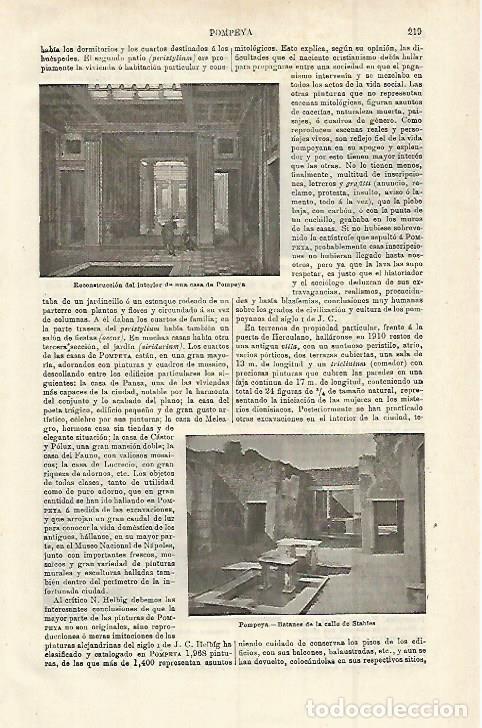 Otros art&iacute;culos de coleccionismo en papel: LAMINA ESPASA 15204: Reconstruccion de una casa de Pompeya - Varios
