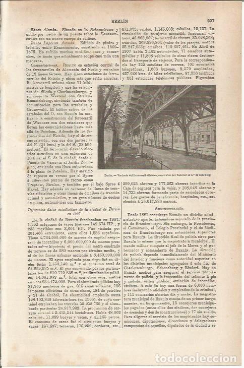 Otros art&iacute;culos de coleccionismo en papel: LAMINA ESPASA 34463: Viaducto del ferrocarril en Berlin - Varios