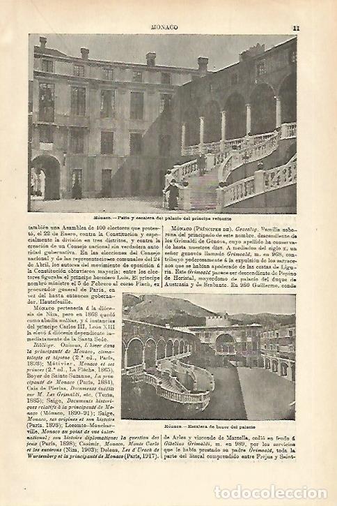 Otros art&iacute;culos de coleccionismo en papel: LAMINA ESPASA 27888: Palacio de Monaco - Varios
