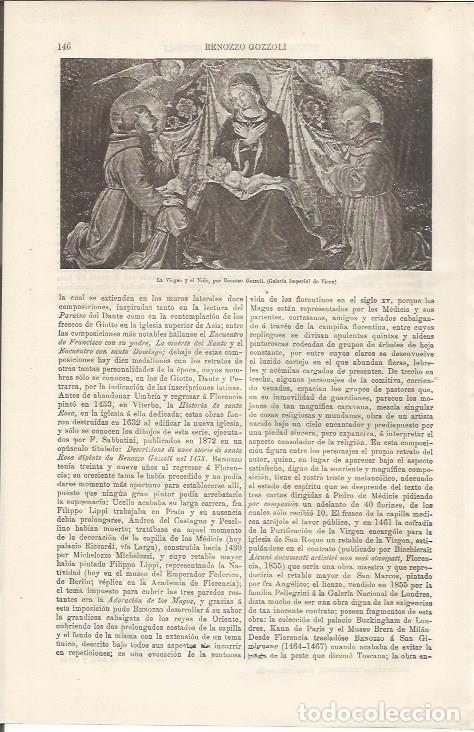 Otros art&iacute;culos de coleccionismo en papel: LAMINA ESPASA 34437: La Virgen y el Ni&ntilde;o, por Gozzoli - Varios