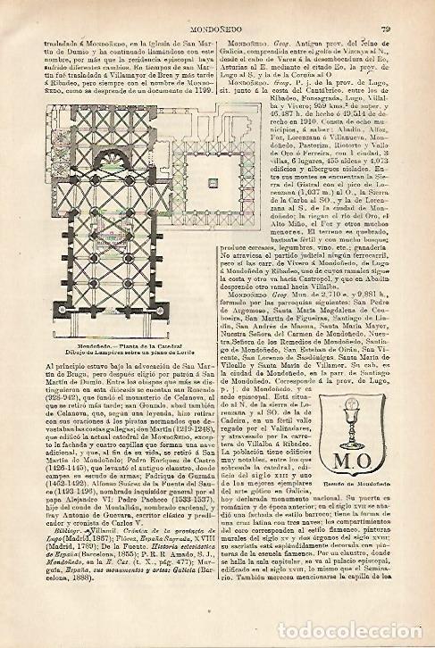 Otros art&iacute;culos de coleccionismo en papel: LAMINA ESPASA 27898: Planta de la Catedral de Modo&ntilde;edo Lugo - Varios
