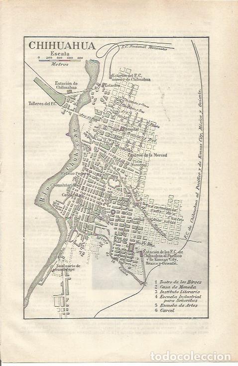 Otros art&iacute;culos de coleccionismo en papel: LAMINA ESPASA 34737: Plano de Chihuahua - Varios