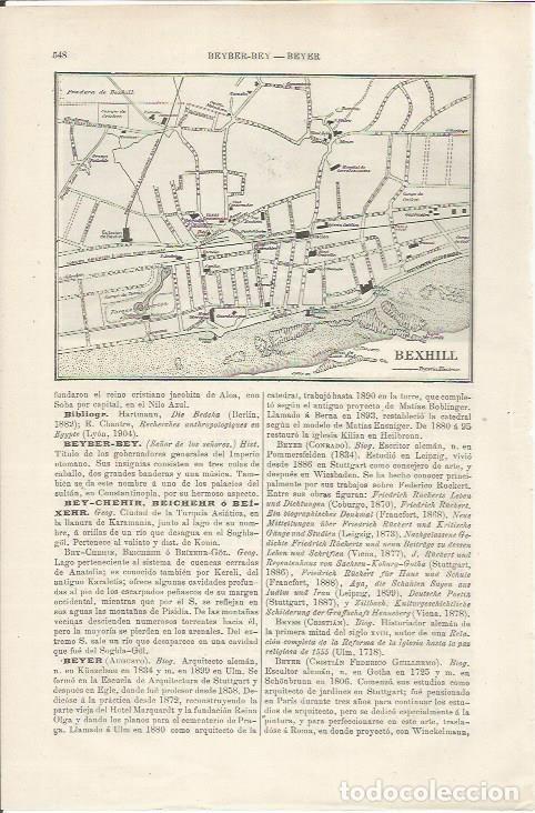 Otros art&iacute;culos de coleccionismo en papel: LAMINA ESPASA 34505: Plano de Bexhill - Varios