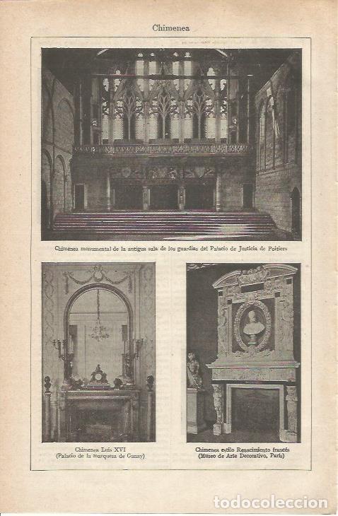 Otros art&iacute;culos de coleccionismo en papel: LAMINA ESPASA 34748: Chimenea del Palacio de Justicia de Poitiers - Varios