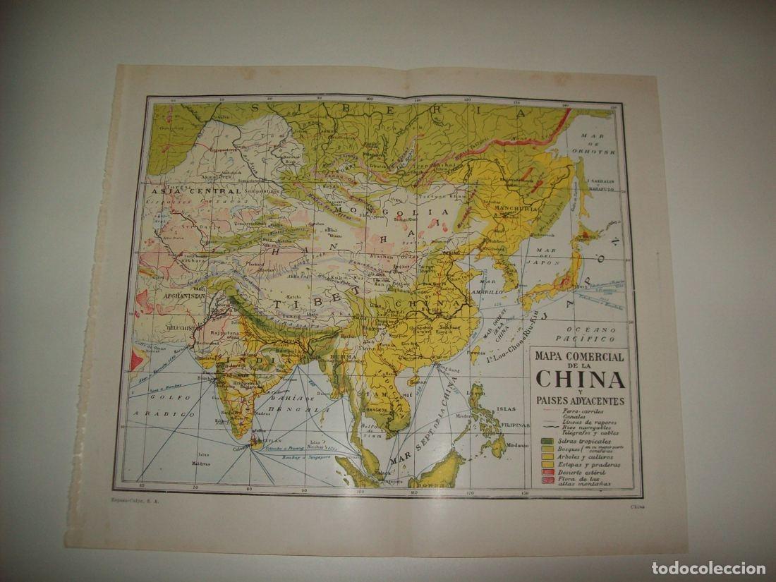 Otros art&iacute;culos de coleccionismo en papel: LAMINA ESPASA 34753: Mapa comercial de China - Varios