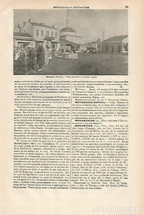 Otros art&iacute;culos de coleccionismo en papel: LAMINA ESPASA 27890: Plaza Mayor de Monastir Serbia - Varios