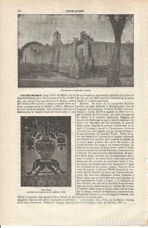 Otros art&iacute;culos de coleccionismo en papel: LAMINA ESPASA 34813: Cerca de la iglesia y azulejos de Churubusco-Mexico - Varios