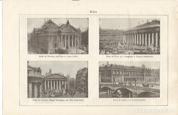 Otros art&iacute;culos de coleccionismo en papel: LAMINA ESPASA 34640: Bolsas de Bruselas, Paris, Londres y Berlin - Varios