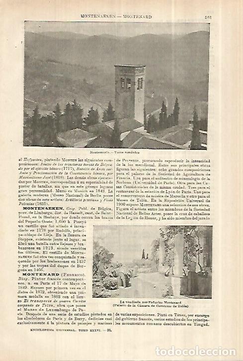 Otros art&iacute;culos de coleccionismo en papel: LAMINA ESPASA 27997: Torre romanica de Montemurlo - Varios