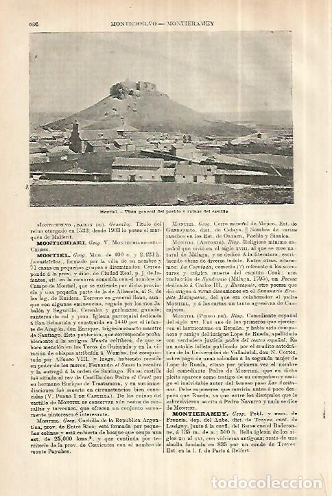 Otros art&iacute;culos de coleccionismo en papel: LAMINA ESPASA 28030: Castillo y pueblo de Montiel Ciudad Real - Varios