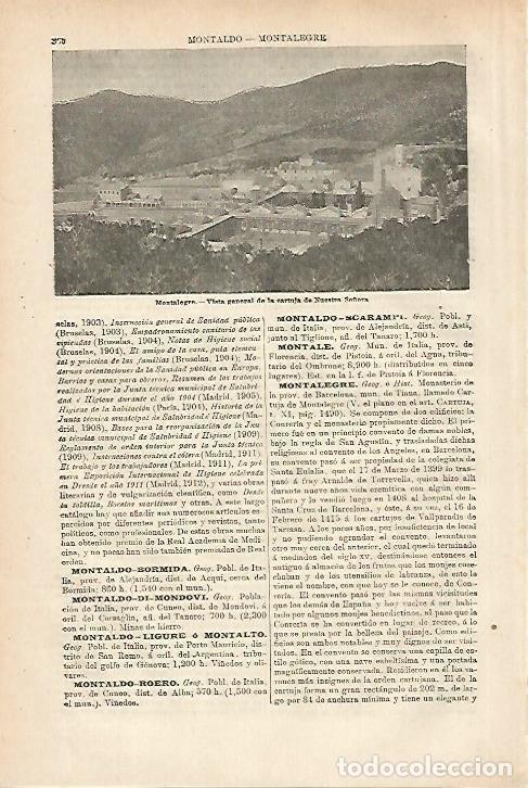 Otros art&iacute;culos de coleccionismo en papel: LAMINA ESPASA 27948: Cartuja de Nuestra Se&ntilde;ora de Montalegre en Tiana Barcelona - Varios