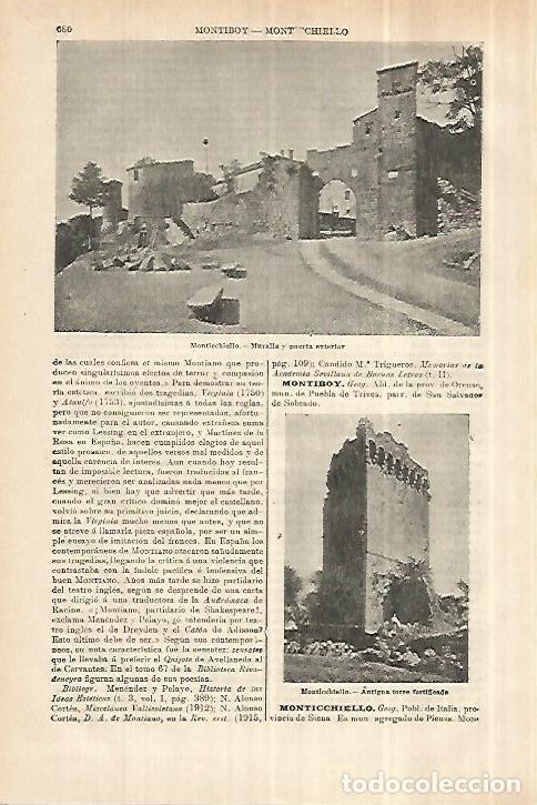 Otros art&iacute;culos de coleccionismo en papel: LAMINA ESPASA 28027: Muralla de Monticchiello Italia - Varios