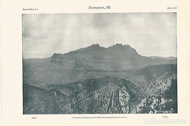 Otros art&iacute;culos de coleccionismo en papel: LAMINA ESPASA 28068: Vista de la monta&ntilde;a de Montserrat Barcelona - Varios