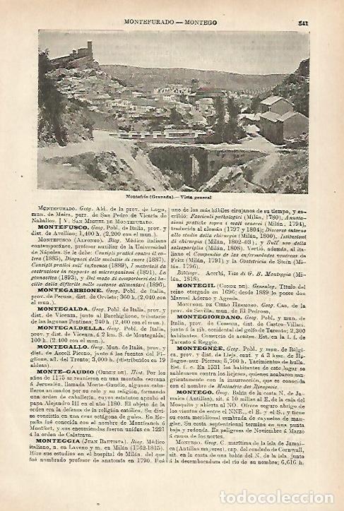 Otros art&iacute;culos de coleccionismo en papel: LAMINA ESPASA 27994: Vista de Montefrio Granada - Varios