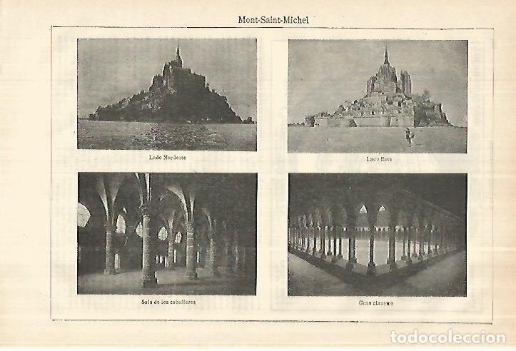 Otros art&iacute;culos de coleccionismo en papel: LAMINA ESPASA 28053: Vistas de Mont-Saint-Michel Francia - Varios