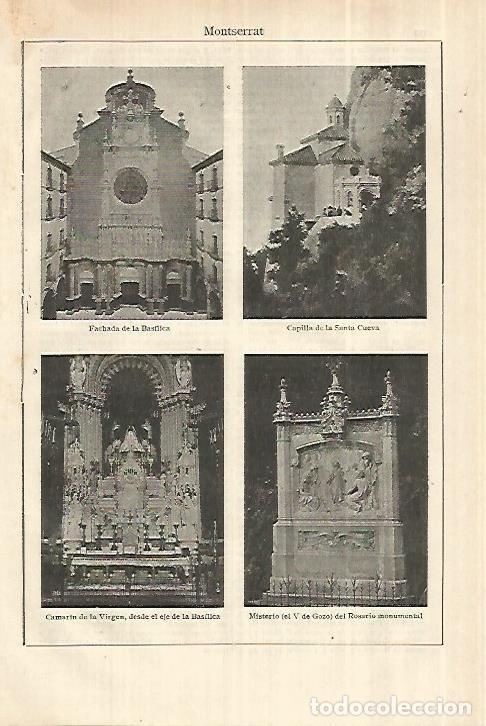 Otros art&iacute;culos de coleccionismo en papel: LAMINA ESPASA 28065: Fachada Capilla e interior de Montserrat Barcelona - Varios