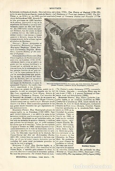 Otros art&iacute;culos de coleccionismo en papel: LAMINA ESPASA 28131: Hercules matando la hidra de Lerna por Mortimer - Varios