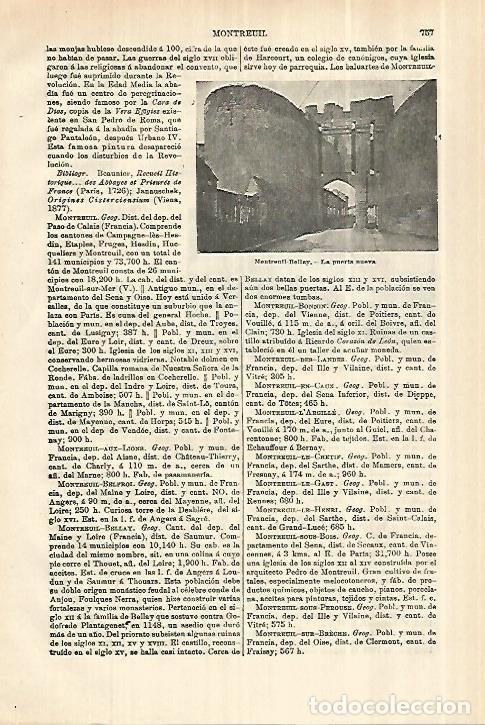 Otros art&iacute;culos de coleccionismo en papel: LAMINA ESPASA 28050: Puerta Nueva de Montreuil-Bellay Francia - Varios