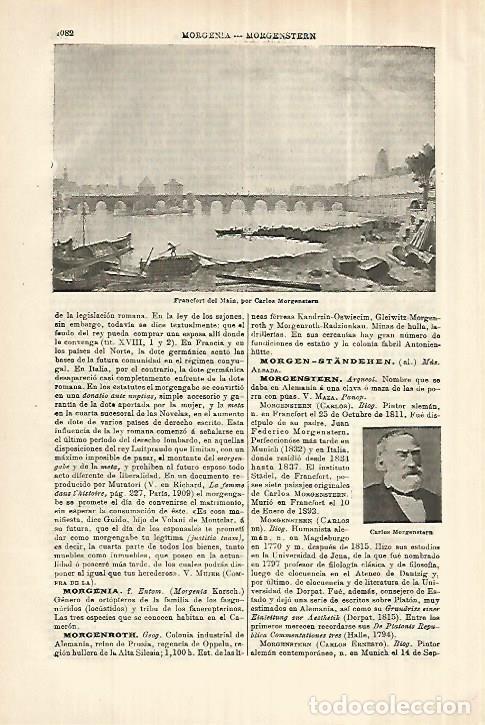 Otros art&iacute;culos de coleccionismo en papel: LAMINA ESPASA 28107: Francfort del Main por Morgenstern - Varios