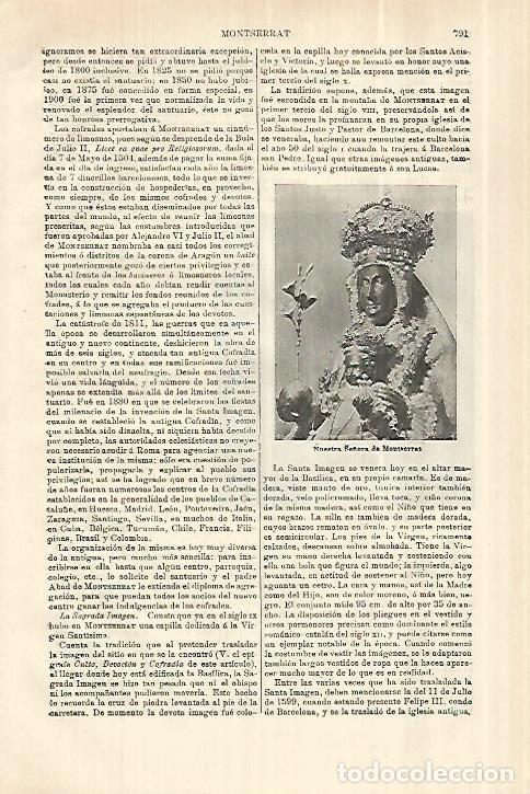 Otros art&iacute;culos de coleccionismo en papel: LAMINA ESPASA 28062: Nuestra Se&ntilde;ora de Montserrat - Varios