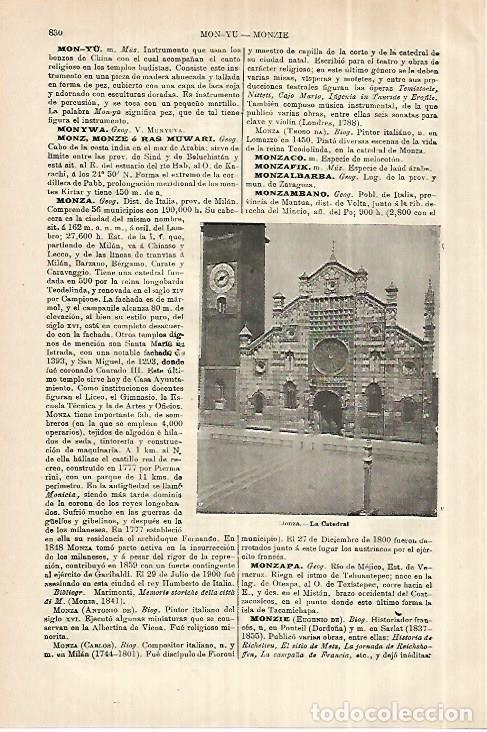 Otros art&iacute;culos de coleccionismo en papel: LAMINA ESPASA 28072: Catedral de Monza Italia - Varios
